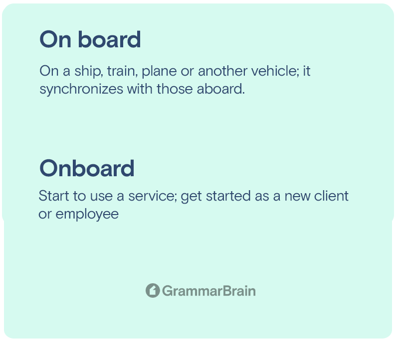 Onboard vs. On Board—Which is Correct? (Grammar + Examples) | GrammarBrain Onboard vs. On Board—Which is Correct? (Grammar + Examples) | GrammarBrain